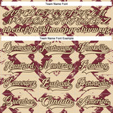 Custom City Cream Burgundy-Brown 3D Pattern Tribal Indigenous Grunge Splash Hockey Lace Neck Jersey