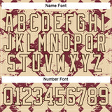 Custom City Cream Burgundy-Brown 3D Pattern Tribal Indigenous Grunge Splash Hockey Lace Neck Jersey