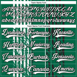 Custom Kelly Green White-Black 3D Pattern Abstract Dallas Inspired Grunge Stripe Hockey Lace Neck Jersey