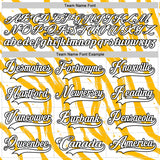 Custom White Gold-Black 3D Pattern Abstract Boston Inspired Fluid Hockey Lace Neck Jersey
