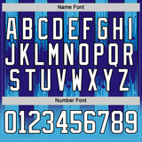 Custom White Blue Gold-Black 3D Pattern Abstract Buffalo Inspired Stripe Hockey Lace Neck Jersey