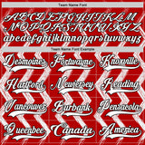 Custom Red White-Black 3D Pattern Abstract Chicago Inspired Zigzag Hockey Lace Neck Jersey