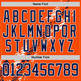 Custom Orange Navy-White 3D Pattern Abstract Edmonton Inspired Splash Hockey Lace Neck Jersey