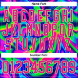 Custom Black Hot Pink-Pea Green 3D Pattern Trippy Psychedelic Neon Trendy Holographic Vaporwave Style Hockey Lace Neck Jersey