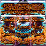 Custom Brown Bay Orange Red-Blue 3D Pattern Trippy Psychedelic Fluid Hockey Lace Neck Jersey