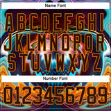 Custom Brown Bay Orange Red-Blue 3D Pattern Trippy Psychedelic Fluid Hockey Lace Neck Jersey