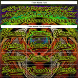 Custom Brown Neon Green Red-Blue 3D Pattern Trippy Psychedelic Hockey Lace Neck Jersey