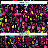 Custom Black Hot Pink 3D Pattern Trippy Psychedelic Magic Mushrooms Hockey Lace Neck Jersey