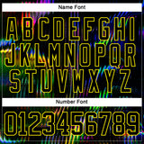 Custom Black Light Yellow 3D Pattern Trippy Psychedelic Fluid Hockey Lace Neck Jersey