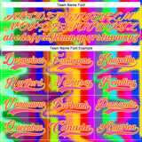 Custom Light Yellow Pink Purple Red-Green 3D Pattern Trippy Psychedelic Neon Splash Hockey Lace Neck Jersey
