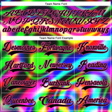 Custom Black Pink Yellow Green-Blue 3D Pattern Trippy Psychedelic Neon Trendy Holographic Vaporwave Style Hockey Lace Neck Jersey