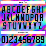 Custom Black Sky Blue Yellow-Green 3D Pattern Trippy Psychedelic Neon Trendy Holographic Vaporwave Style Hockey Lace Neck Jersey
