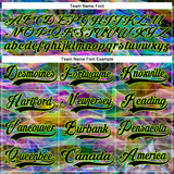 Custom Black Neon Green 3D Pattern Trippy Psychedelic Trendy Holographic Vaporwave Style Hockey Lace Neck Jersey