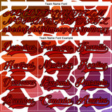 Custom White Red-Black 3D Pattern Gradient Giraffe Print Neon Hockey Lace Neck Jersey