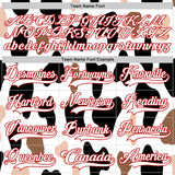 Custom White Black-Red 3D Pattern Cow Print Neon Hockey Lace Neck Jersey