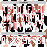 Custom White Black-Red 3D Pattern Cow Print Neon Hockey Lace Neck Jersey