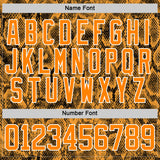 Custom Bay Orange Black-White 3D Pattern Snake Skin Print Hockey Lace Neck Jersey
