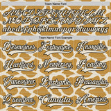 Custom Cream Old Gold-Black 3D Pattern Giraffe Print Hockey Lace Neck Jersey