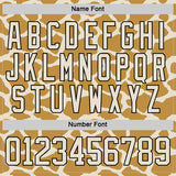Custom Cream Old Gold-Black 3D Pattern Giraffe Print Hockey Lace Neck Jersey