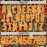 Custom Bay Orange Black-White 3D Pattern Leopard Print Hockey Lace Neck Jersey