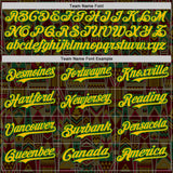 Custom Black Gold Grass Green-Red 3D Pattern Design Black History Month Africa Tribal Authentic Baseball Jersey