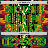 Custom Black Grass Green Red-Gold 3D Pattern Design Black History Month Africa Tribal Authentic Baseball Jersey