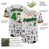 Custom White Grass Green Red Yellow-Black 3D Pattern Design Black History Month Africa Tribal Authentic Baseball Jersey