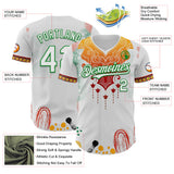 Custom White Yellow Red-Grass Green 3D Pattern Design Black History Month Africa Tribal Authentic Baseball Jersey
