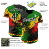 Custom Black Green Yellow Red-White 3D Pattern Design Black History Month Africa Tribal Authentic Baseball Jersey