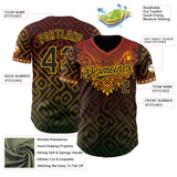Custom Brown Black Red Gold-Green 3D Pattern Design Black History Month Africa Tribal Authentic Baseball Jersey
