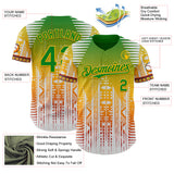Custom White Grass Green Gold Red-Black 3D Pattern Design Black History Month Africa Tribal Authentic Baseball Jersey