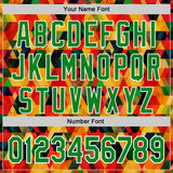 Custom Red Grass Green Yellow-White 3D Pattern Design Black History Month Abstract Geometric Authentic Baseball Jersey