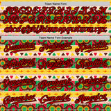 Custom Cream Red Yellow Green-Black 3D Pattern Design Black History Month African Ethnicity Style Authentic Baseball Jersey