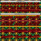 Custom Black Green Yellow Green-Fire Red 3D Pattern Design Black History Month African Ethnicity Style Authentic Baseball Jersey