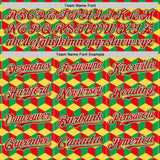 Custom Yellow Grass Green Red-White 3D Pattern Design Black History Month Abstract Geometric Authentic Baseball Jersey