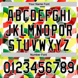 Custom White Black Red Yellow-Green 3D Pattern Design Black History Month Abstract Geometric Authentic Baseball Jersey