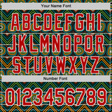 Custom Black Red Green Yellow-White 3D Pattern Design Black History Month African Ethnicity Style Authentic Baseball Jersey