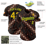Custom Black Gold Red Cream-Kelly Green 3D Pattern Design Black History Month Abstract Authentic Baseball Jersey