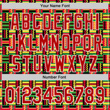 Custom Black Red Yellow Green-White 3D Pattern Design Black History Month African Ethnicity Style Abstract Geometric Authentic Baseball Jersey