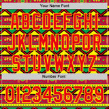 Custom Green Fire Red Light Yellow-Black 3D Pattern Design Black History Month African Ethnicity Style Abstract Geometric Authentic Baseball Jersey