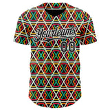 Custom Black Red Green Yellow-White 3D Pattern Design Black History Month African Ethnicity Style Abstract Geometric Authentic Baseball Jersey
