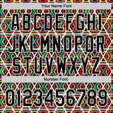 Custom Black Red Green Yellow-White 3D Pattern Design Black History Month African Ethnicity Style Abstract Geometric Authentic Baseball Jersey