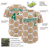 Custom White Kelly Green Yellow-Red 3D Pattern Design Black History Month African Ethnicity Style Authentic Baseball Jersey