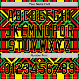 Custom Green Black Red-Light Yellow 3D Pattern Design Black History Month African Ethnicity Style Abstract Geometric Authentic Baseball Jersey