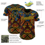 Custom Black Green Yellow Red-Blue 3D Pattern Design Black History Month African Ethnicity Style Abstract Geometric Authentic Baseball Jersey