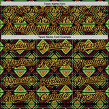 Custom Black Green Red-Gold 3D Pattern Design Black History Month African Ethnicity Style Abstract Geometric Authentic Baseball Jersey