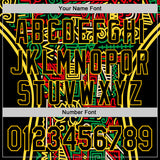 Custom Black Yellow Green-Red 3D Pattern Design Black History Month African Ethnicity Style Abstract Geometric Authentic Baseball Jersey