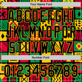 Custom Black Gold Green-Red 3D Pattern Design Black History Month African Ethnicity Style Abstract Geometric Authentic Baseball Jersey