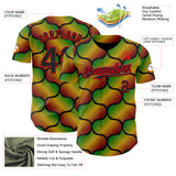 Custom Black Fire Red Green-Yellow 3D Pattern Design Black History Month Gradient African Ethnicity Style Authentic Baseball Jersey