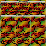 Custom Black Fire Red Green-Yellow 3D Pattern Design Black History Month Gradient African Ethnicity Style Authentic Baseball Jersey